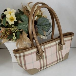 Burberry Pink Nova Check Shoulder Tote